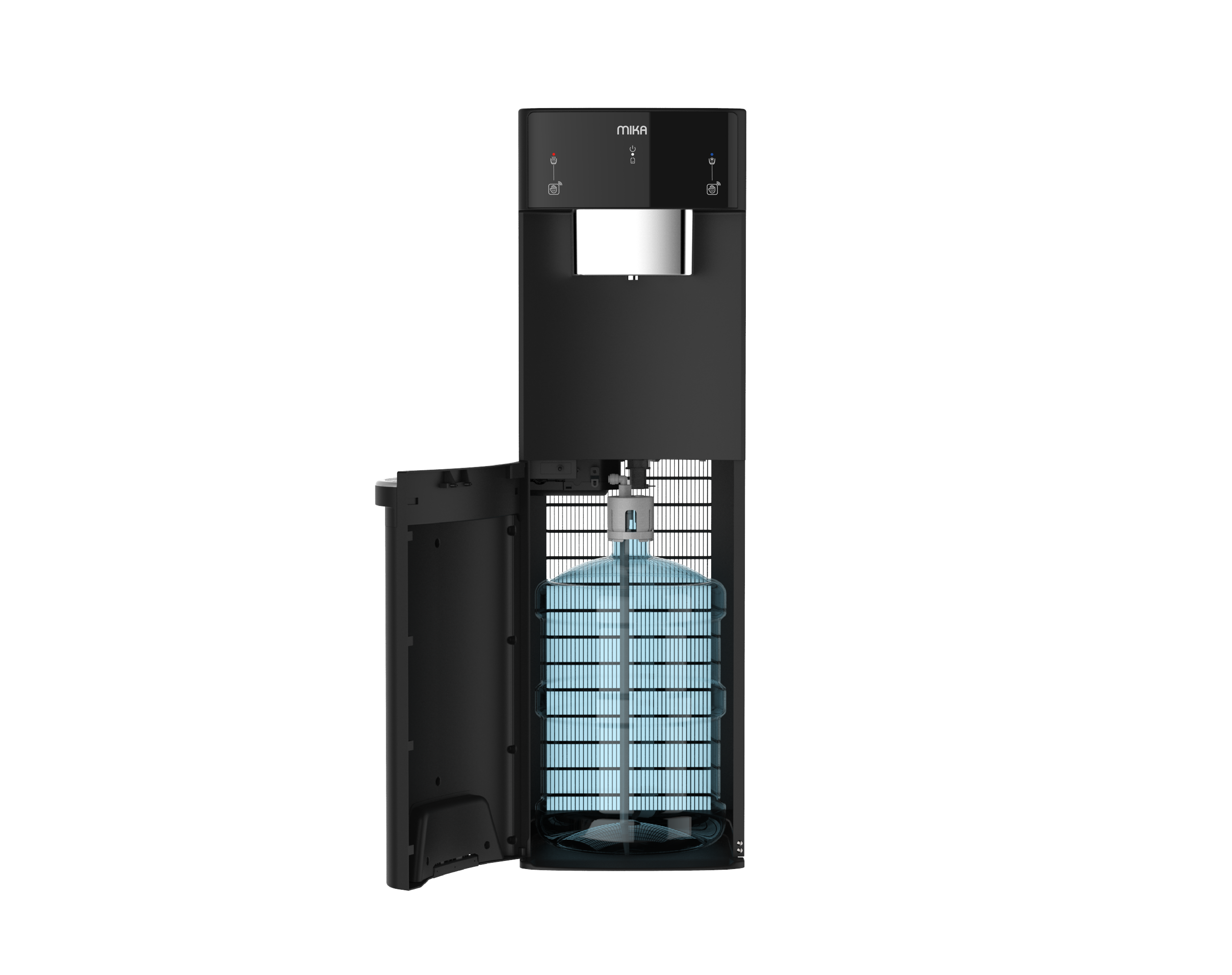 Mika Water Dispenser, Floor Standing, With Sensor Taps & Foot Pedal, Botttom Load, Black - MWDB2903BL