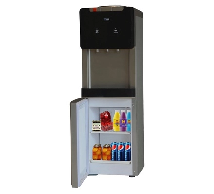 Mika Water Dispenser, Standing, Hot, Normal & Cold (3 Taps), With Cabinet, Refrigerator, Silver & Dark MWD2702/SGR