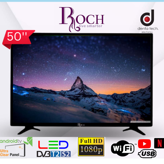 Roch Smart Led TV Full Hd-50” Will-Ultra Slim-Integrated Decoder-Metal Frame