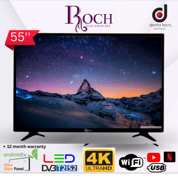 Roch Smart Led TV Full Hd-55” Will-Ultra Slim-Integrated Decoder-Metal Frame