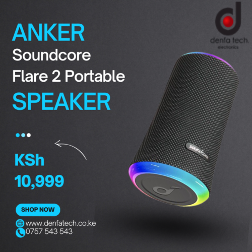 Anker Soundcore Flare 2 – 20W IPX7 Waterproof Bluetooth Speaker – A3165 – Black